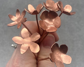 Copper Flowers, Metal Ornament, ever lasting bouquet, metal bunch of flowers, copper decor, anniversary flower gift