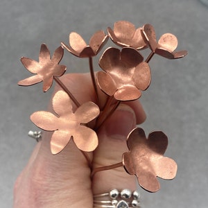 Copper Flowers, everlasting bouquet for Mothers Day, Metal Ornament, metal bunch of flowers, anniversary flower gift, memorial flower
