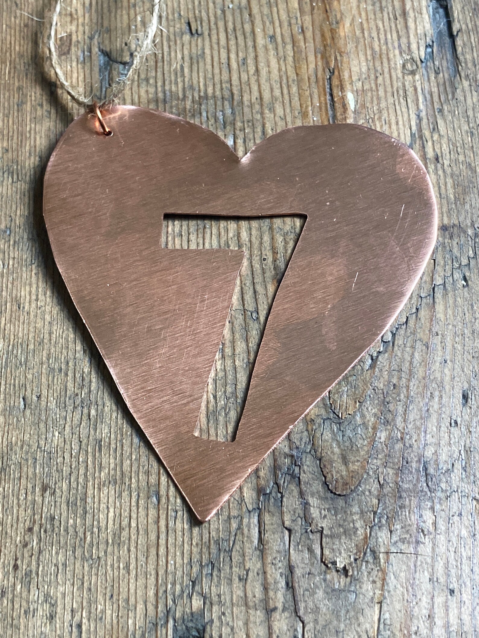 7th Wedding Anniversary Gift Copper Love Heart Traditional Etsy