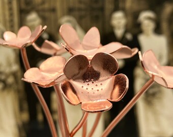 7th Wedding Anniversary Copper Flowers, Flower Decoration