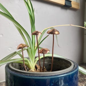 Garden Mushroom, Copper Metal Ornament, outdoor decoration for rock garden, plant lover gift
