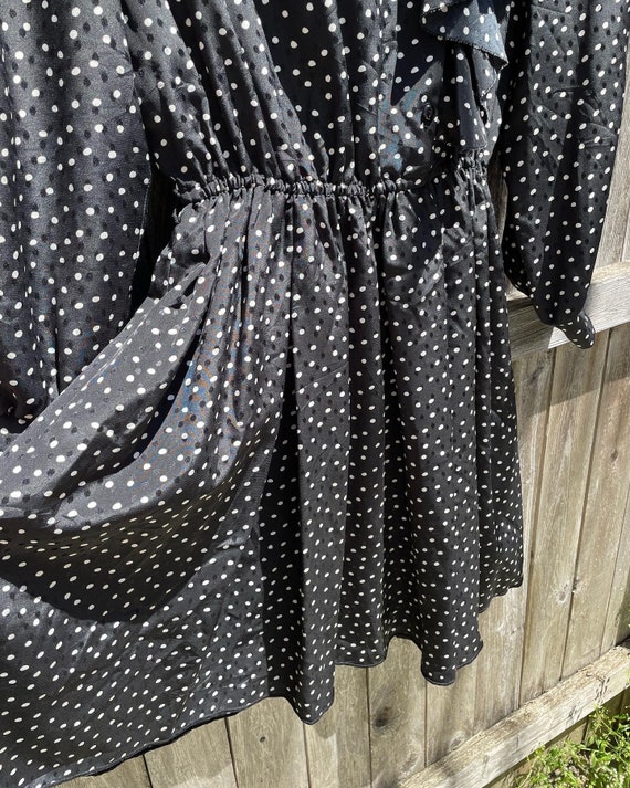 Vintage Cordier Black & White Polka Dot 1950s Ruf… - image 5