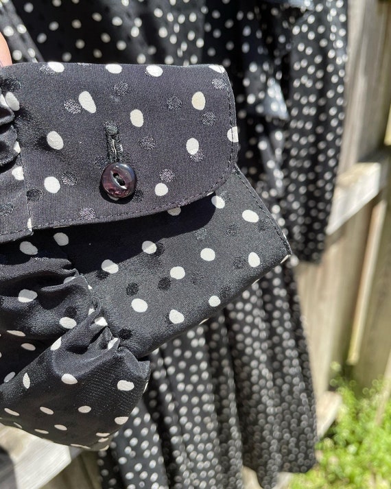 Vintage Cordier Black & White Polka Dot 1950s Ruf… - image 4