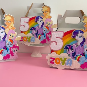 Coffrets cadeaux My Little Pony - Coffrets cadeaux pour l'anniversaire d'un poney - Coffrets cadeaux licorne - Articles de fête arc-en-ciel - Décoration d'anniversaire pour fille