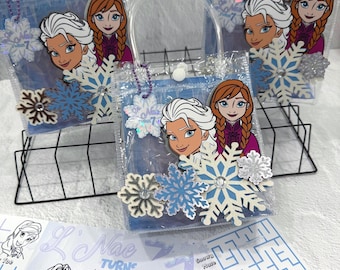 Frozen Inspired Clear Party Favor Bags | Personalized Elsa Anna Olaf Goodie Bags | Winter Wonderland Birthday Party Favors