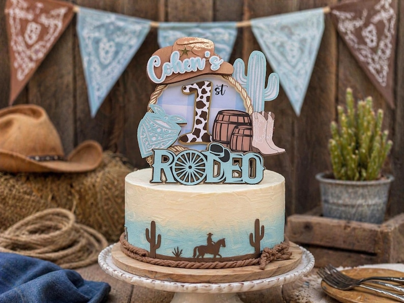 1st Rodeo Cake Topper First Rodeo 1st Birthday Cowbow Western Party - Etsy