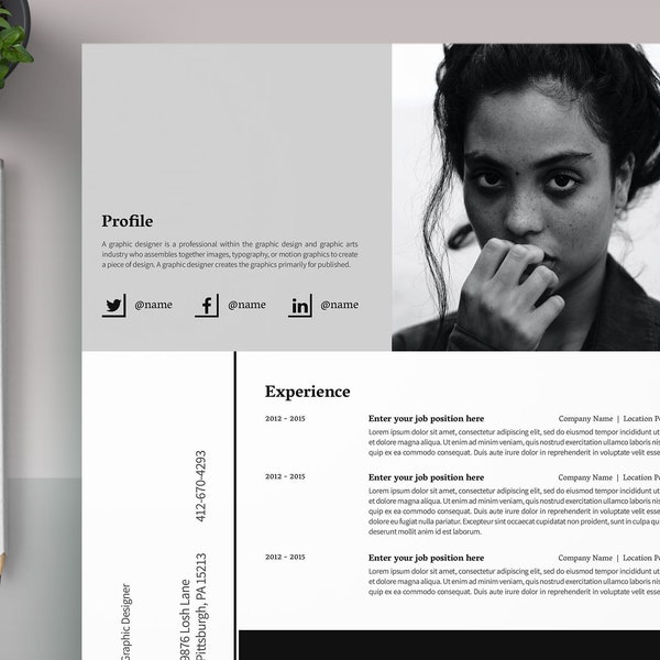 Resume Template, Professional CV template with photo, Cv Template, Modern CV Design, Creative Cv Template