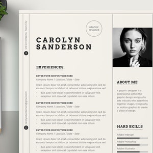 Plantilla de CV profesional descarga instantánea, páginas de plantilla de CV moderna, plantilla de CV creativa, plantilla de CV, currículum minimalista, Ai imagen 1