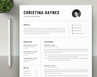 Plantilla de CV minimalista Word / Currículum profesional / Plantilla de CV, CV ejecutivo con foto, CV de marketing, desarrollador de software, ingeniero
