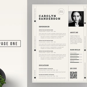Plantilla de CV profesional descarga instantánea, páginas de plantilla de CV moderna, plantilla de CV creativa, plantilla de CV, currículum minimalista, Ai imagen 2