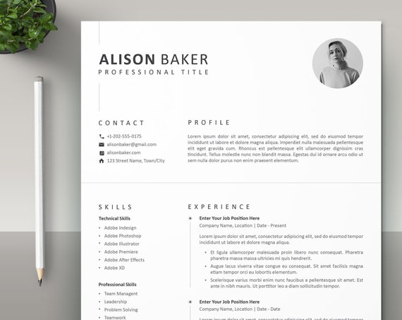 Resume Resume Template Professional Modern Resume Template | Etsy