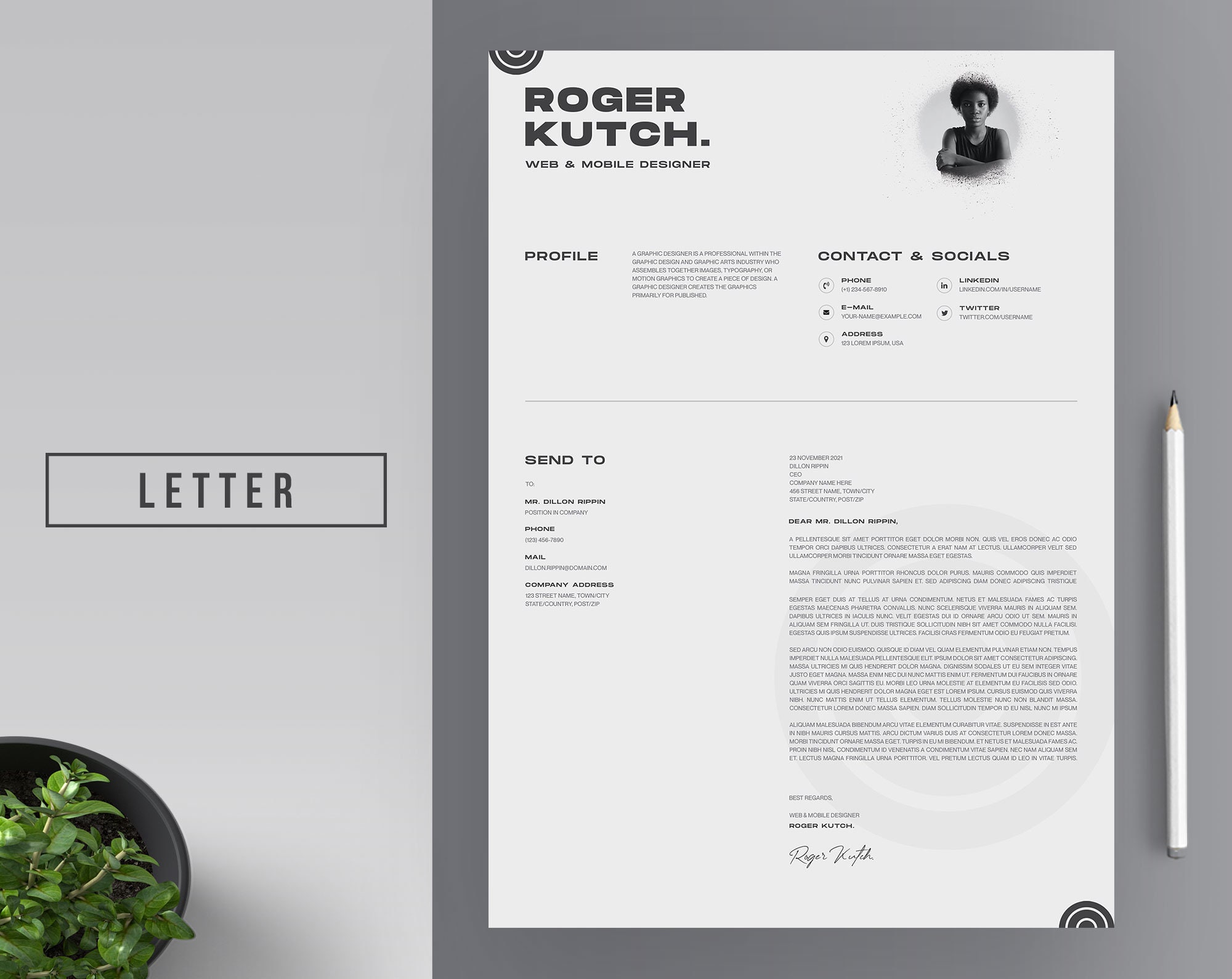 Minimalist Resume Template PSD | Professional Resume | Cv Template - Etsy