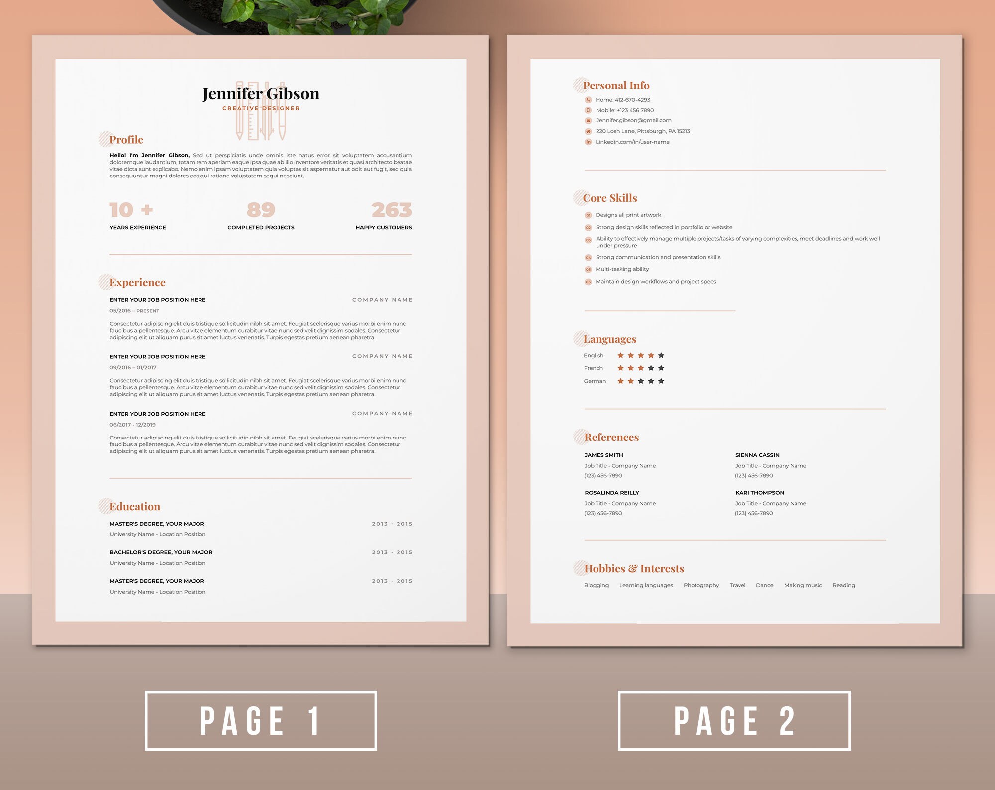 Minimalist Resume Template PSD | Professional Resume | Cv Template | CV ...