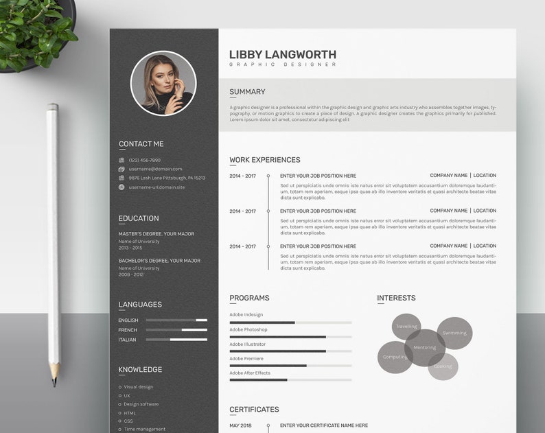 Modern CV-mall | CV-mall | CV-mall i Word | CV-mall med foto | CV-mall ATS | CV-skribent bild 1