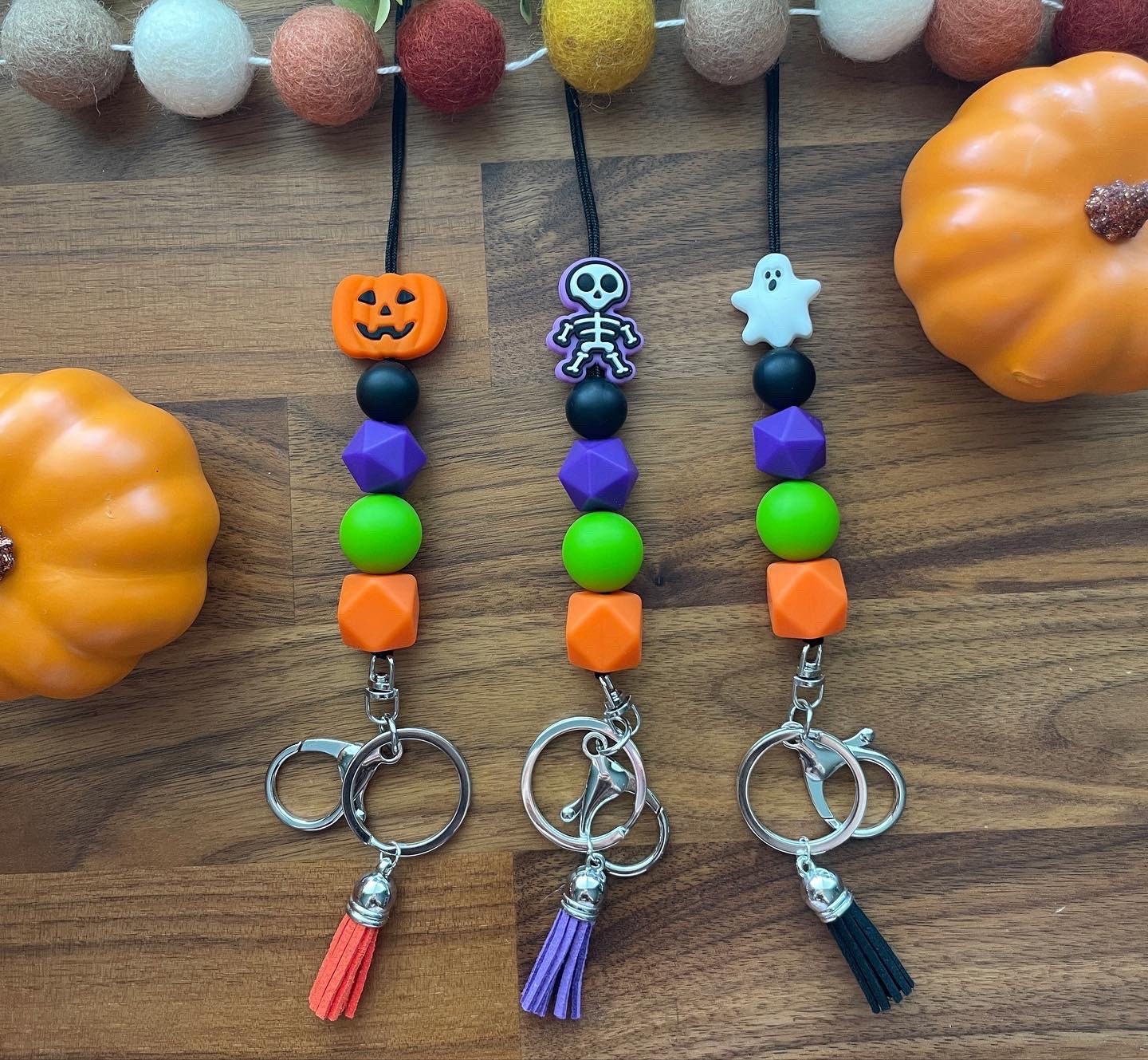Halloween Lanyard Teacher Lanyard Ghost Lanyard Halloween Teacher Gift Skeleton Lanyard Pumpkin
