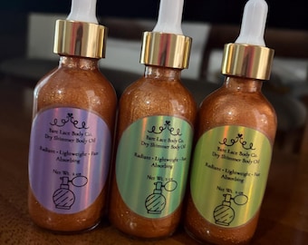 Aceite corporal seco con brillo