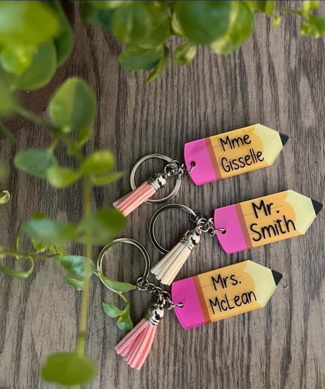 Custom Name Pencil | Teachers | Handmade Keychain | Teacher Gift - Etsy