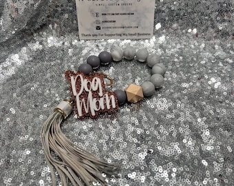 Llavero acrílico para mamá perruna / Llavero acrílico para mamá peluda / Juego de llaveros de pulsera