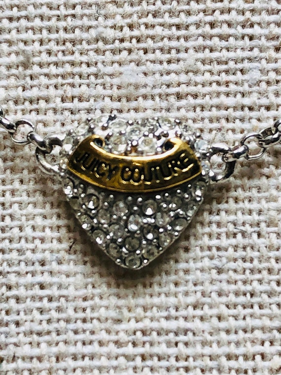 Juicy Couture Silver tone and Pave Rhinestone Nec… - image 3