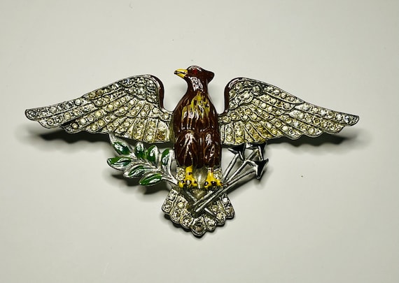 WWII Eagle Pin Sweetheart Brooch - image 1