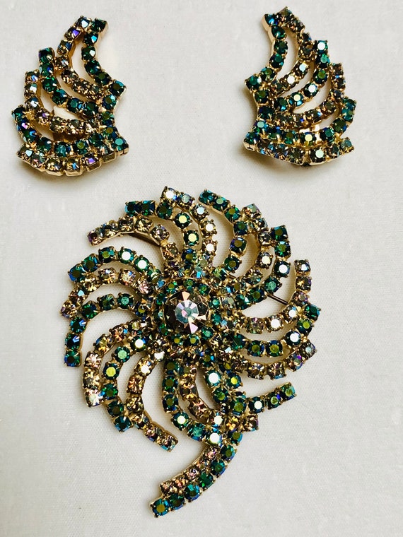 Stunning large Alice Caviness Brooch and Earrings