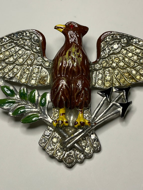 WWII Eagle Pin Sweetheart Brooch - image 2