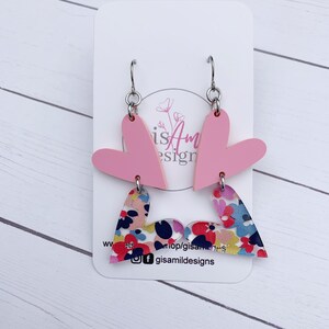 Valentine’s Day Earrings, Heart Earrings, Floral Earrings