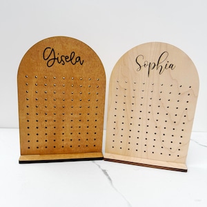 Personalized Wooden Earring Stand: Jewelry Organizer