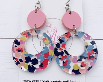 Floral Acrylic Earrings
