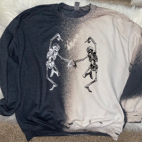 Half skeleton bleached sweater