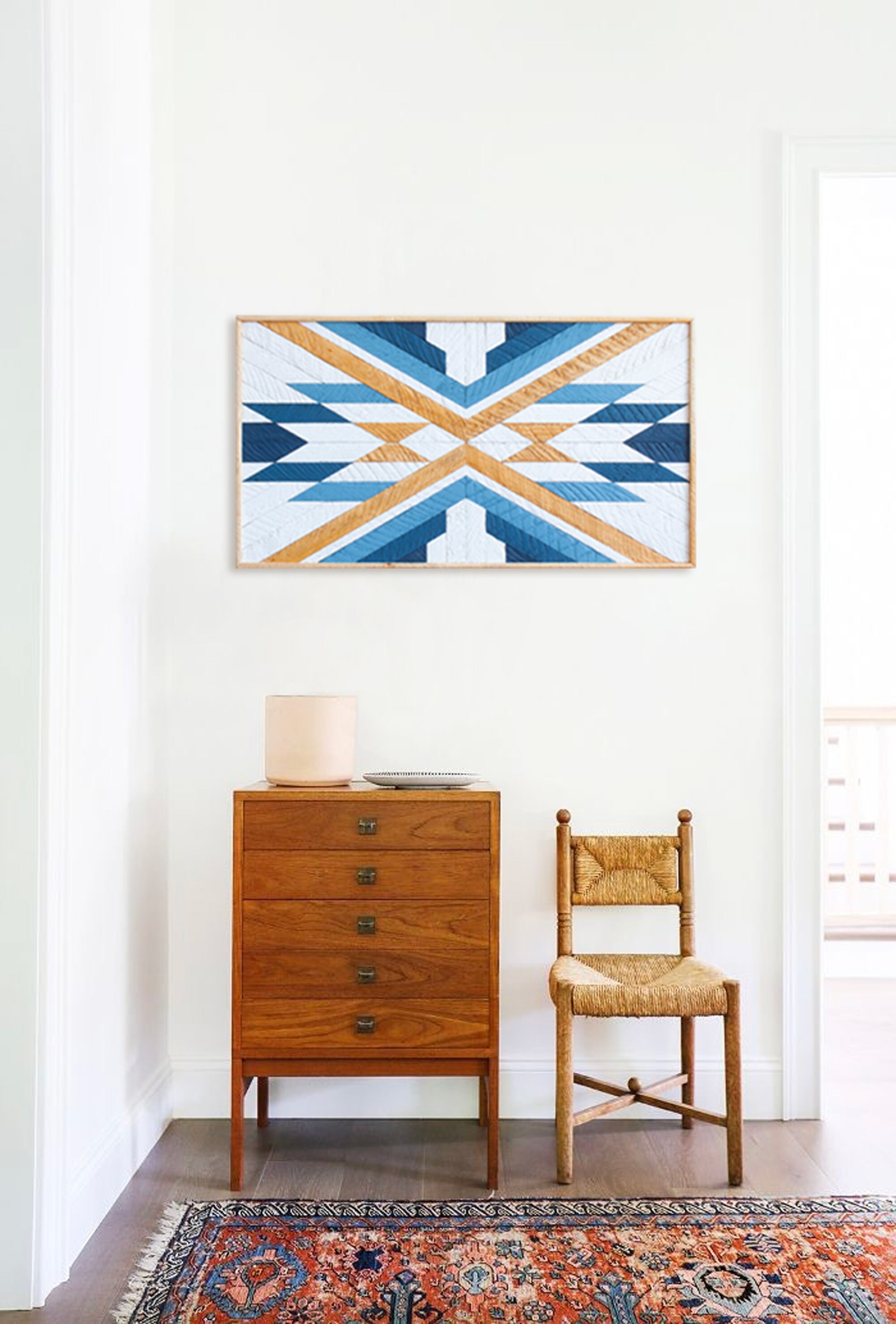 Arte geométrico de la pared de madera recuperada / Motivos | Etsy