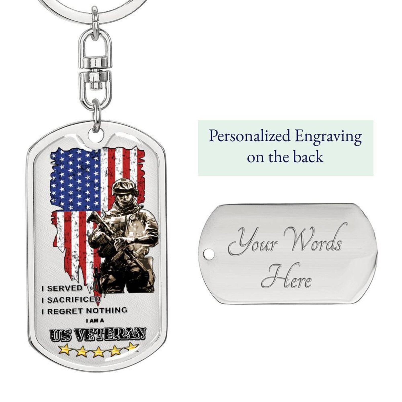 US Veteran Dog Tag Key Chain The perfect gift for you