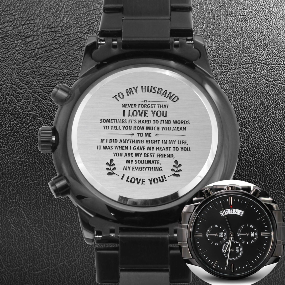 Custom Engraved Watch Men's Engraved Watch Birthday Etsy