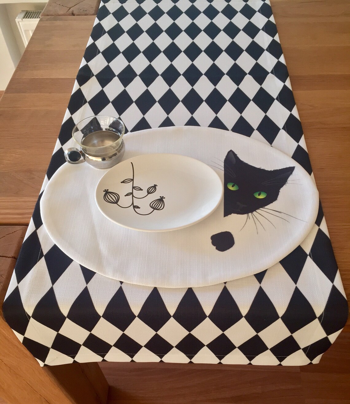 Black Cat Table PlacematSet of 4 Designer Hand Tailored Etsy