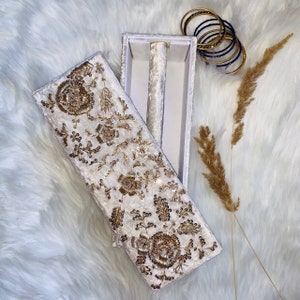 Ivory Velvet Bangle Box