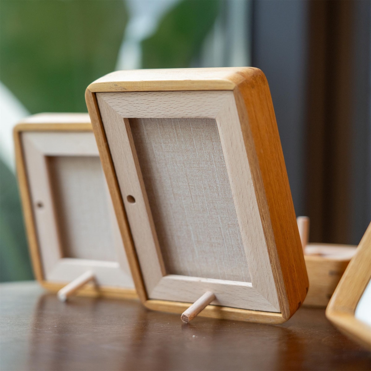 Personalized Teak & Walnut Wood Photo Frame - Custom Gift