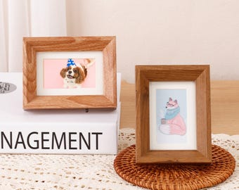 Mini Wood Photo Frame – 3inches | instax Mini | Vintage Tabletop Display, Real Glass | Set of 3 in the same color