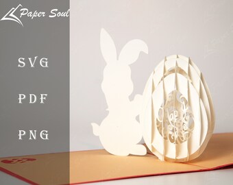 Easter pop up card template | Easter bunny card svg | Happy Easter svg | 3d Easter egg SVG | 3d paper | Paper Craft