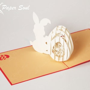 Easter pop up card template Easter bunny card svg Happy Easter svg 3d Easter egg SVG 3d paper Paper Craft imagem 4