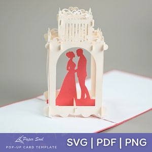 wedding pop up card SVG | Bride and Groom 3D Card SVG | Papercut Card | Pop up card svg file for Cricut