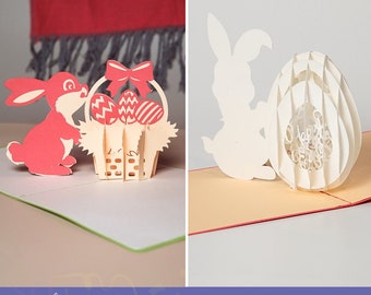 Set of 2 Easter pop-up card templates | Easter card SVG | Cricut pop-up card SVG | 3D card template | Paper Soul Craft | Paper Craft