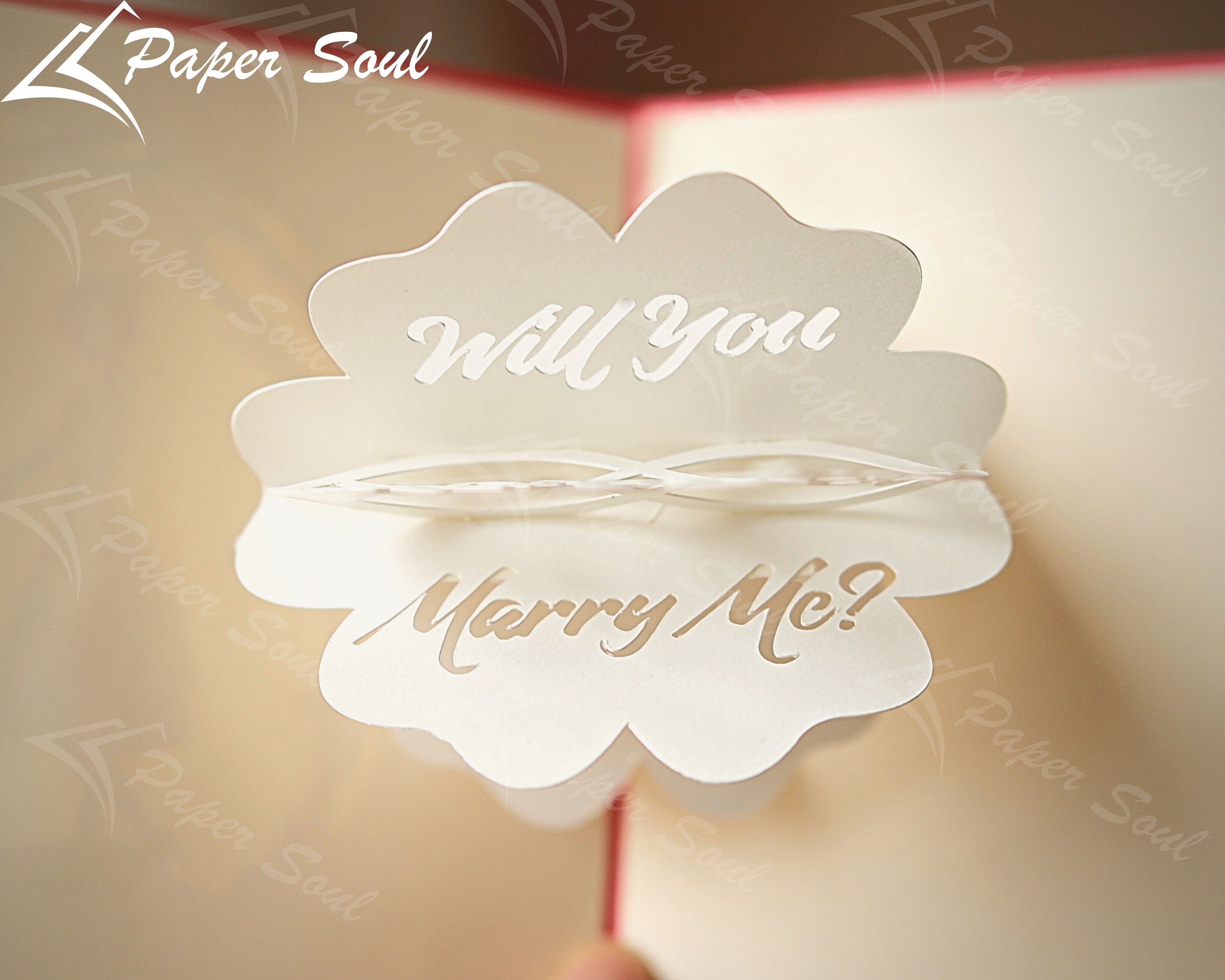 Marry Me Pop-up Card SVG DIY Gift for Her Papercut | Etsy Australia