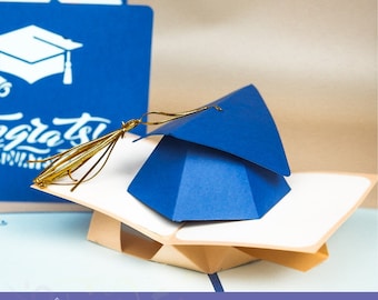 pop-up Afstudeerkaartsjabloon | pop-up afgestudeerde GLB svg | pop-up afstuderen kaart svg | DIY afstudeercadeau | zielenambachten van papier