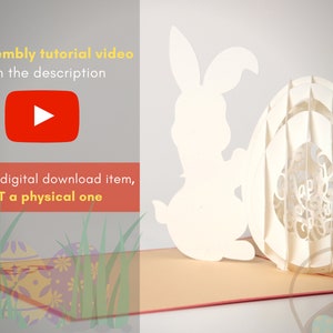 Easter pop up card template Easter bunny card svg Happy Easter svg 3d Easter egg SVG 3d paper Paper Craft imagem 7