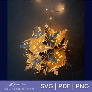Christmas lantern SVG | Snowflake lantern svg | 3d snowflake SVG | Paper lantern svg | christmas light svg| | Hanging paper lantern