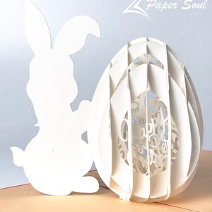 Easter pop up card template Easter bunny card svg Happy Easter svg 3d Easter egg SVG 3d paper Paper Craft imagem 5