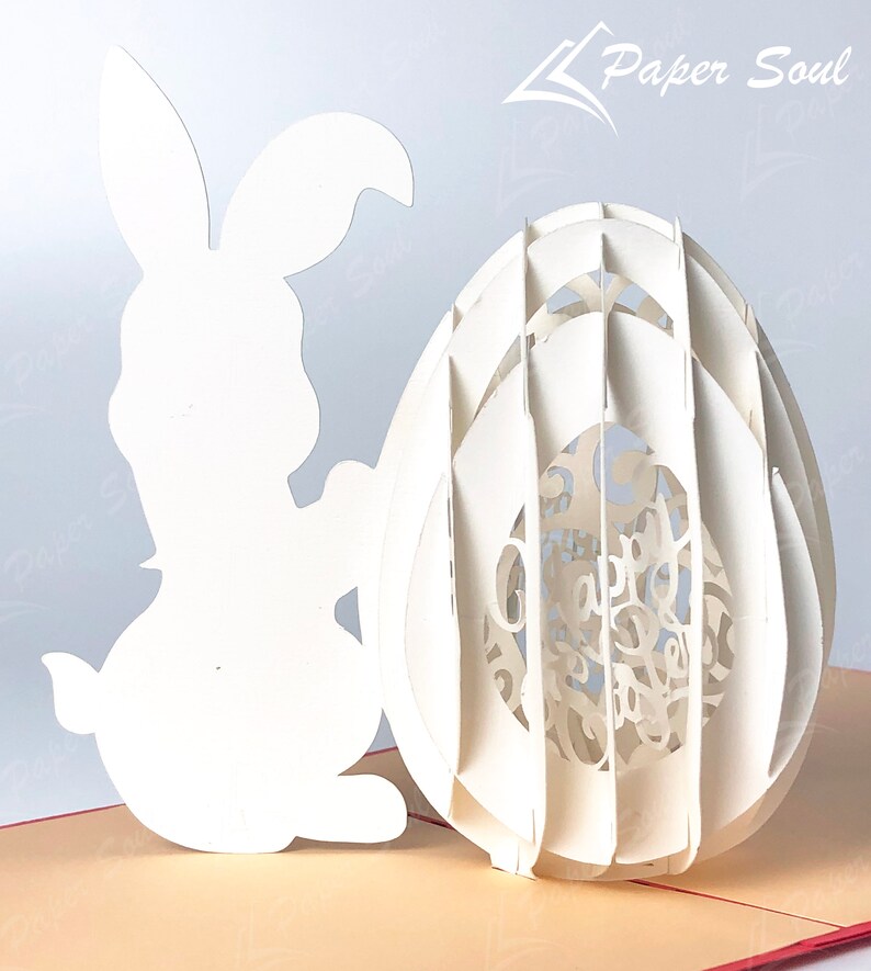 Easter pop up card template Easter bunny card svg Happy Easter svg 3d Easter egg SVG 3d paper Paper Craft imagem 5