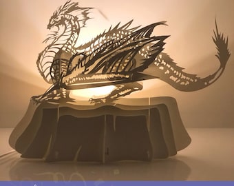 3D Dragon SVG | Dragon svg Cricut | Dragon papercraft | 3D layered dragon SVG | pop up cricut SVG | Paper lantern template | do it yourself