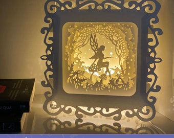 Butterfly Fairy 3D Shadow Box template| Lightbox svg (Digital Download)