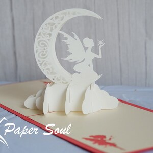 Pop up Card SVG: Fairy on the Moon | Diy Pop up Card | 3D Greeting Card ...